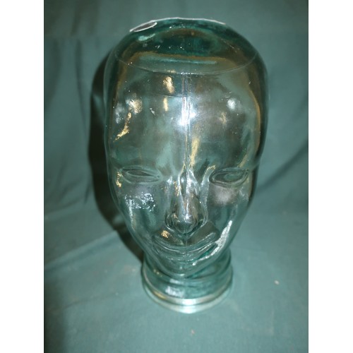 288 - Clear recycled glass hat/wig display head