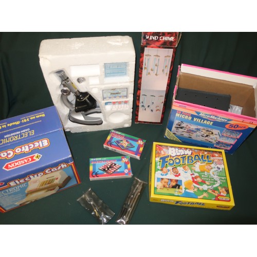 299 - MicroMachines Micro Village, Blow Football, Casdon toy electric cash register, Edu-Toys 100x-750x ma... 