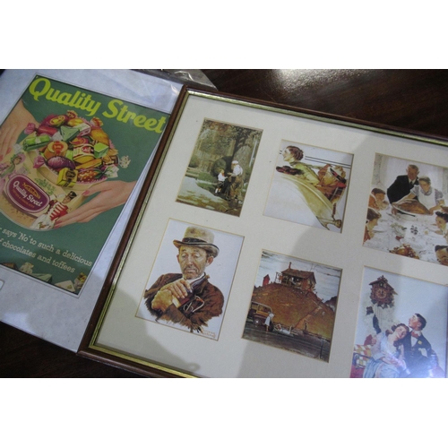 301 - Vintage Quality Street magazine advert 28cm x 23cm unframed, and a set of six Norman Rockwell prints... 