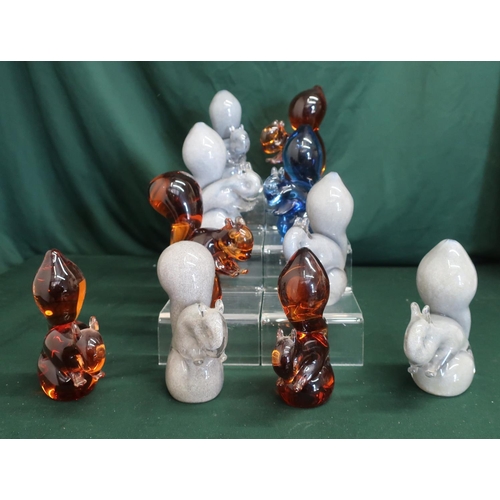 48 - Collection of various Wedgwood glass squirrels, H13 cm (10)