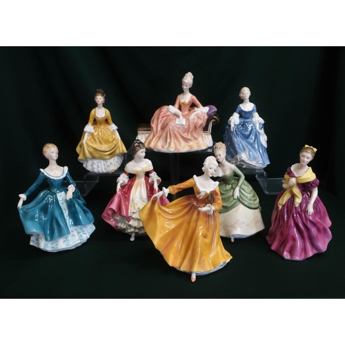 53 - Royal Doulton ladies: Hilary, Soiree, Southern Belle, Reverie, Adrienne, Janine, Kirsty and Coralie,... 
