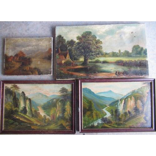 197 - N. Willis-Pryce (19th/20th C): Pair of extensive Highland landscapes, oil on board, signed, 24cm x 3... 