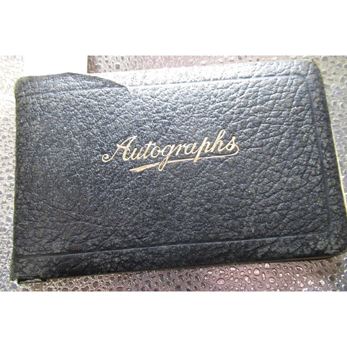 86 - Leather bound autograph book signed by Max Wall, Tom Young, Billy Rhodes, Lionel Smith, Frank Kenyon... 