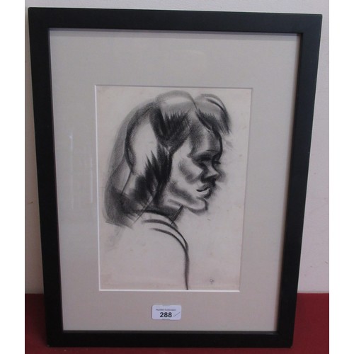 288 - Jean Shepeard (1904 - 1989): Head And Shoulder Portrait Study Of A Young Girl, charcoal, signed with... 