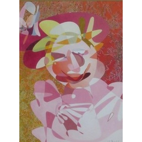 297 - Catherine Bell (Contemporary): 'Hello Auntie' watercolour, signed, titled on label verso, 28cm x 21c... 