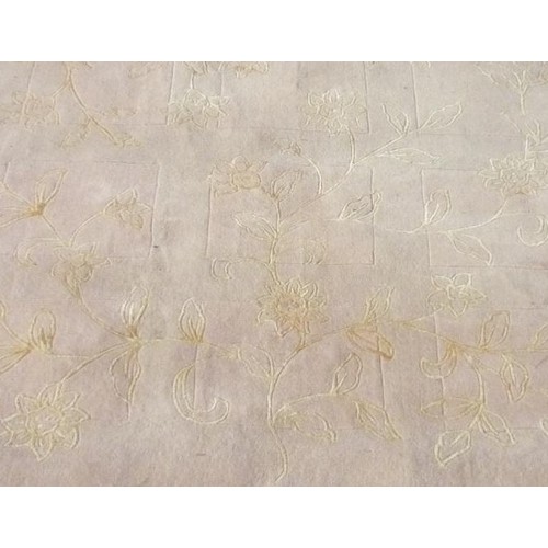101 - Chinese washed woolen rug, dusky pink ground with stylized floral motifs, L170cm W240cm