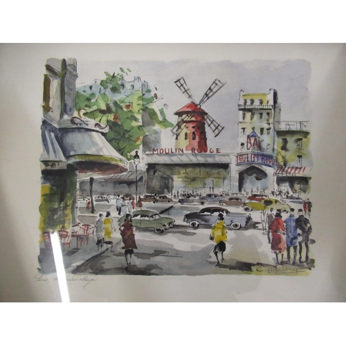 370 - G. Lueland Lelong (20th C): Parisian Street Scenes, colour prints, titled in pencil, 27cm x 32cm (9)