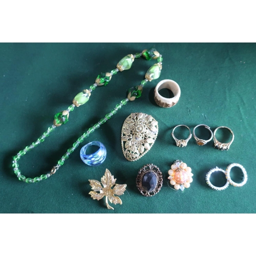 386 - Large collection of costume jewellery including rings, necklaces, beads etc with three jewellery box... 