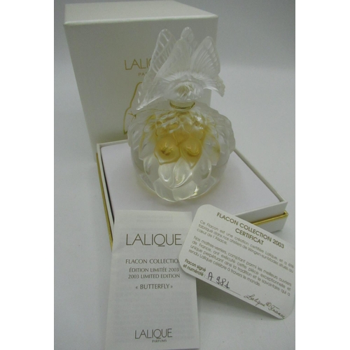 2 - Lalique Limited Edition perfume, 2003 Flacon Collection, 'Butterfly', etched to underside Lalique  F... 