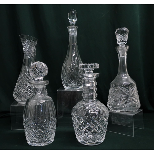 118 - Stuart lead crystal glass carafe and collection of lead crystal glass decanters, including Edinburgh... 