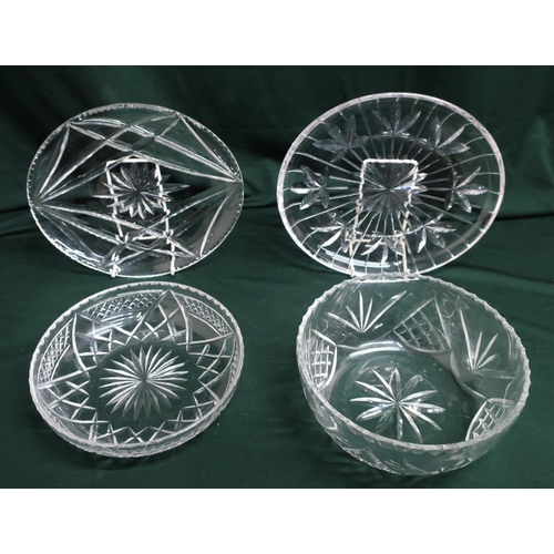 122 - Collection of cut glass bowls, plates and serving platters including Edinburgh Crystal, Stuart, Tudo... 