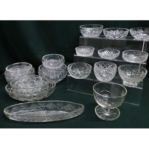 123 - Collection of glass bowls, plates, dishes etc. including Waterford Nocturne, Heritage, Edinburgh Int... 