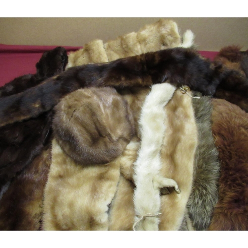 221 - Marshal & Snelgroves of Scarborough fur hat, fox fur stoles and other vintage fur wear