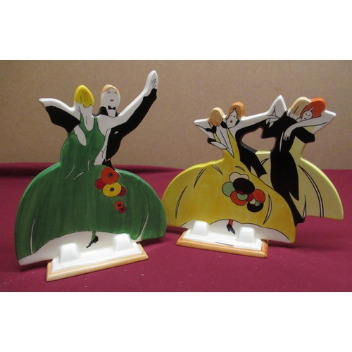 8 - Two Wedgwood Bizarre by Clarice Cliff, 'Age of Jazz' hand painted model of dancers 433 &434 both ltd... 