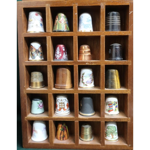 138 - Large collection of thimbles including a hallmarked silver H.C & Co. Birmingham 1925, C.H Chester 19... 