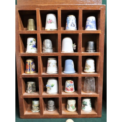 138 - Large collection of thimbles including a hallmarked silver H.C & Co. Birmingham 1925, C.H Chester 19... 