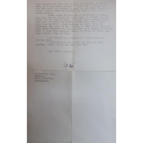 31 - Interesting and historical letter from a sub lieutenant (A) F Guy RM form HMS Arc Royal 1941, regard... 