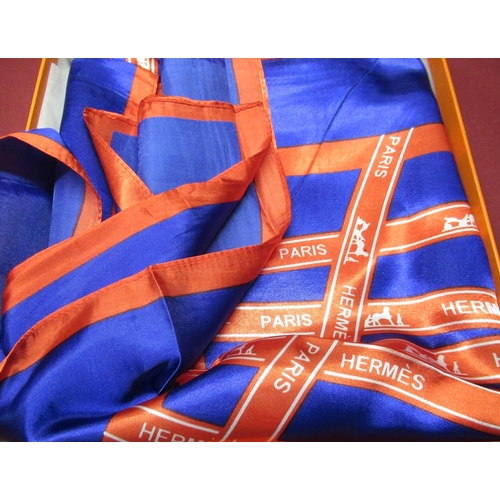 201 - Boxed Hermes of Paris style silk scarf, Premiere Precision film joiner, boxed Little Gem travelling ... 