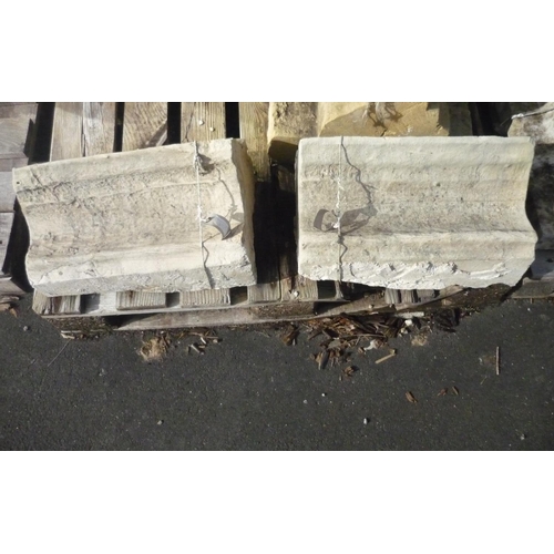 479 - York Minster stone - Two 19th C large shaft moulding sections (26cm x 43cm x 24cm)