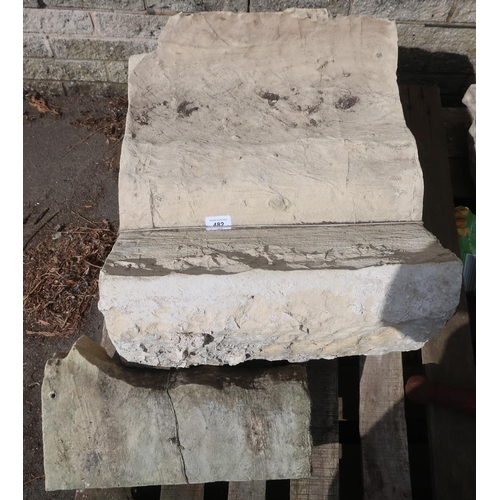 482 - York Minister Stone - two pieces of York stone 54cm x 46cm x 28cm