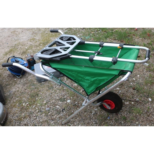 496 - Fold away wheelbarrow with a two wheel sack trolley