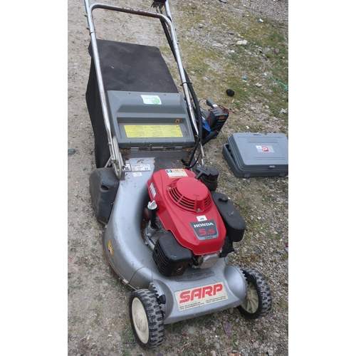 498 - Honda 5.5 OHV Sharpe petrol lawn mower, with roller