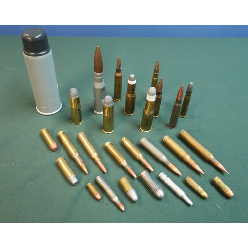 13 - Collection of various assorted inert ammunition and casings, including baton rounds, Martini Henry .... 