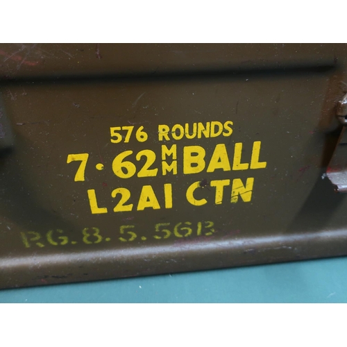 30 - 1956 7.62 ammo tin marked in painted on the top Davidson NO.2 and a British Military entrenching too... 