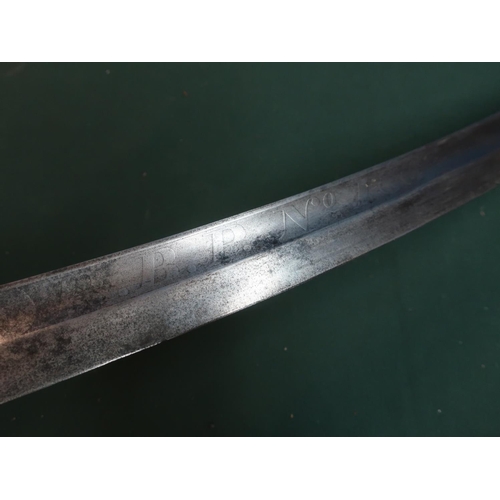 57 - Victorian Police Constabulary Hanger circa 1860. 58cm (22 ¾ ”) single edged, fullered, curved blade ... 