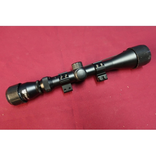 366 - Niko sterling 3-9 x 40 Mount Master rifle scope with roll off mounts