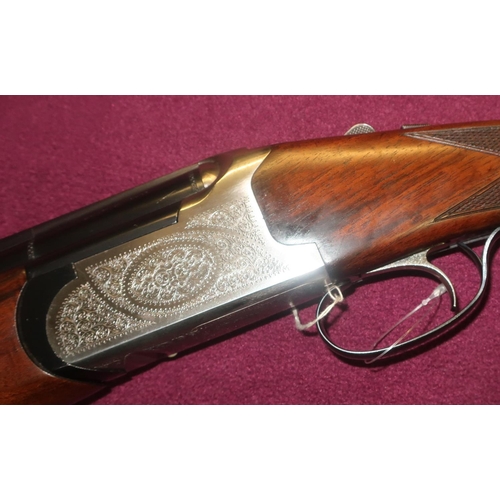 418 - Lanber 12 over & under ejector shotgun with 2 3/4 inch chambers, 29 1/2 inch multi-choke barrels, si... 