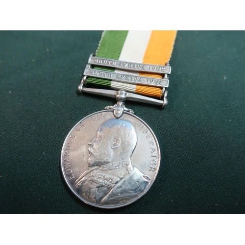 214 - A Kings South Africa medal with SA 1901&02 clasps awarded to 2711 CPL A.T.Diamond 4th Hussars with a... 