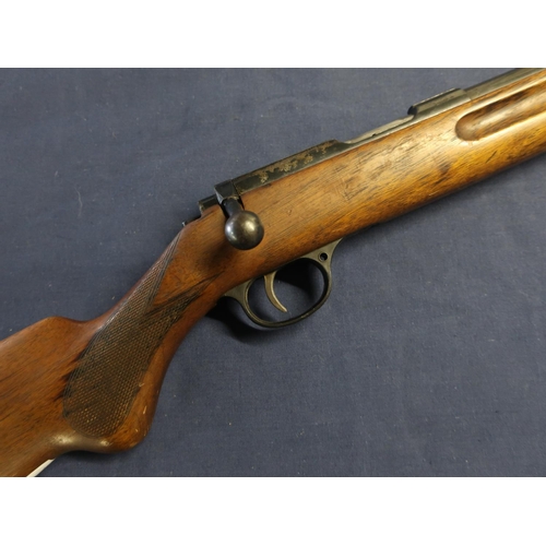 411 - Vintage Walther Sport Modell V .22 bolt action rifle with adjustable rear sights, barrel screw cut f... 