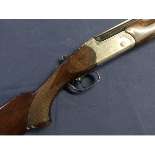 420 - Aya Yeoman 12B over and under single trigger ejector shotgun, with 28 inch barrels and 14 1/4 inch p... 