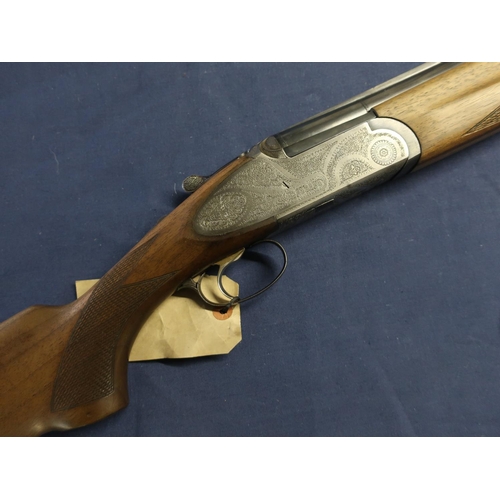 423 - Rozzini 12B over and under side plated single trigger ejector shotgun with 27 inch barrels and 14 1/... 