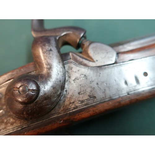 90 - Colonial percussion pistol with East India Company lock c.1860.  19.5cm (7 ¾ “) octagonal steel barr... 