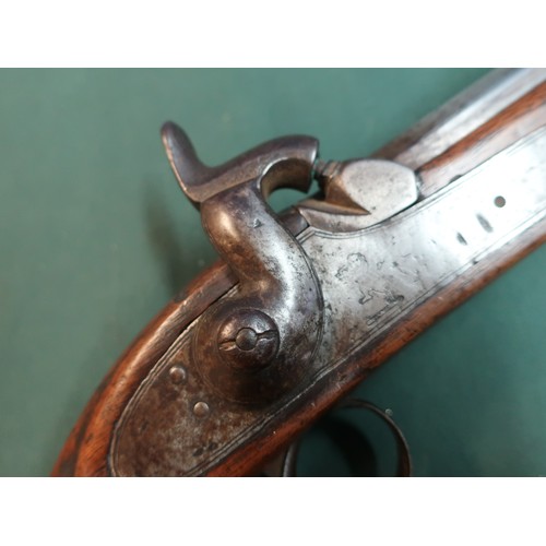 90 - Colonial percussion pistol with East India Company lock c.1860.  19.5cm (7 ¾ “) octagonal steel barr... 