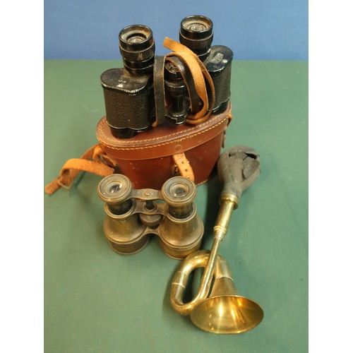 8 - Leather cased pair of Aquilus French Binoculars 8x25, a pair of early 20th C French style binoculars... 