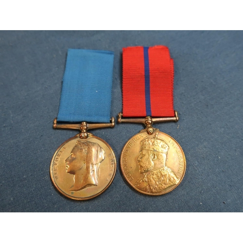 212 - Pair of medals including Queen Victoria 1887 Jubilee metropolitan police medal awarded to  PC.T. Fit... 