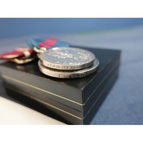 215 - Pair of medals comprising of 1911 coronation medal 3749 G.S.M G.Williams 4th Hussars George V long s... 