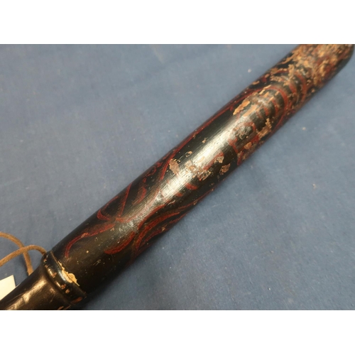 80 - Painted Victorian truncheon marked Sandhurst Berkshire VR1 over L 44cm (17 1/2 inch)