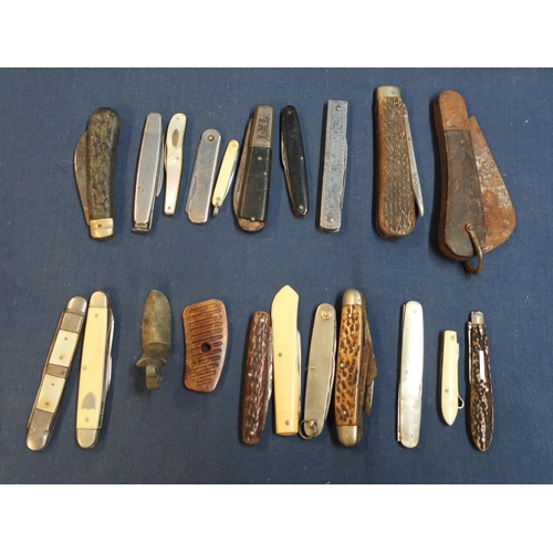 84 - A large collection of various assorted vintage and other pocket knives various makers including Lond... 