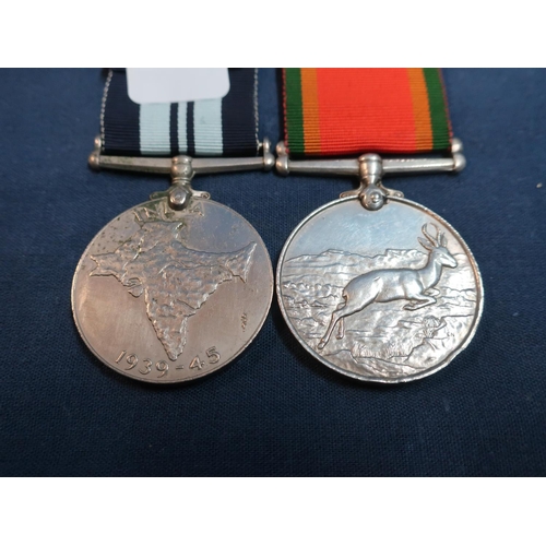 230 - George VI India medal 1939-1945, with ribbon and the Africa service medal 