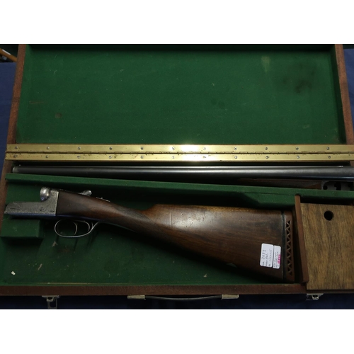 440 - Cased AYA 12 bore side by side ejector shotgun with 25inch barrels with raised central rib and 15 1/... 