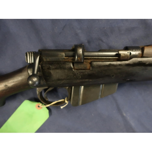 443 - SMLE bolt action rifle converted to .410 RFI shotgun action dated 1949 with fixed magazine, butt sta... 