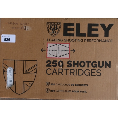 466 - Slab of 250 shotgun cartridges by Eley, 12 gauge 6 shot with fibre wadding (pigeon HV) (cert. requir... 