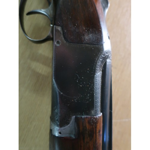 261 - Browning over under 12bore ejector shotgun with light engraving double trigger with pistol grip stoc... 