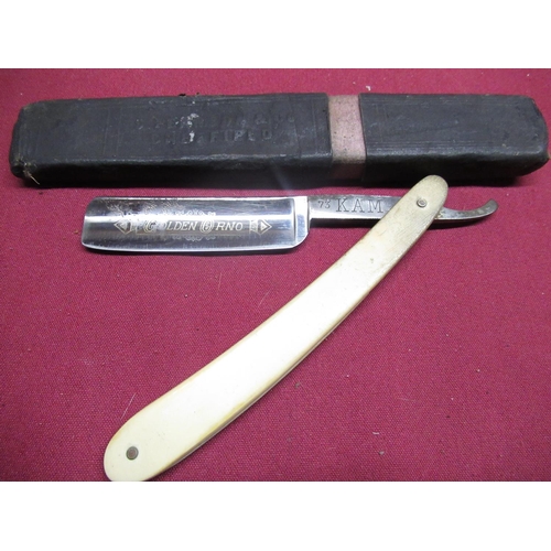 451 - Boxed cut-throat razor by John Clarke & Son, Sheffield, German cased cut-throat razor, Cropp of Hamb... 