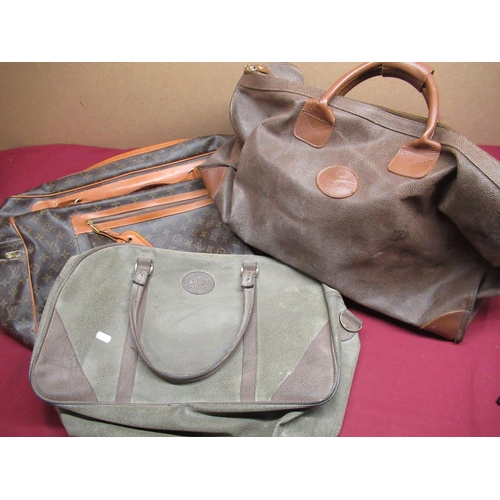 114 - Bric's Rodeo S tarbrown leather overnight bag, a similar Cotton Trader bag and a Louis Vuitton type ... 