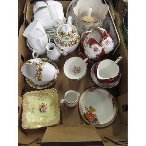 143 - Tuscan China part tea service decorated with a floral border, Ainsley Bone China part tea service de... 